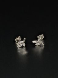 925 sidabro auskarai – lapelių motyvo auskarai su cirkoniais