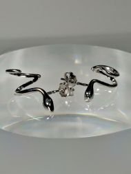 925 sidabro auskarai – gyvatės formos išskirtiniai auskarai