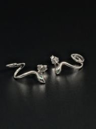 925 sidabro auskarai – gyvatės formos išskirtiniai auskarai