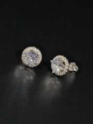 925 sidabro auskarai – klasikiniai auskarai su cirkoniu