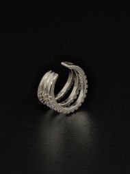 925 sidabro cuff auskaras – trijų eilučių su cirkoniais