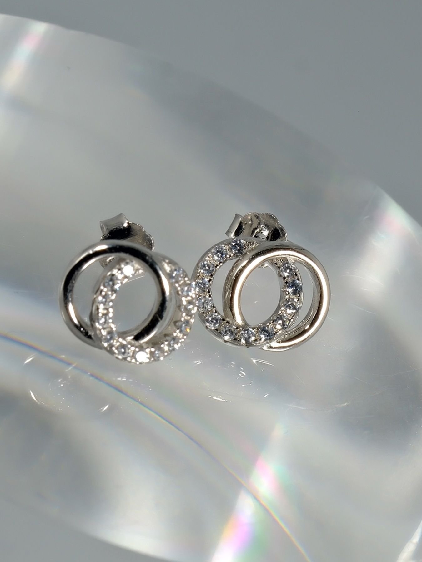 Double Circle earrings 925 silver – dual hoop design