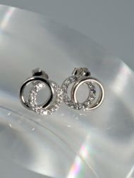 auskarai Double Circle sidabras 925