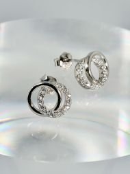 auskarai Double Circle sidabras 925