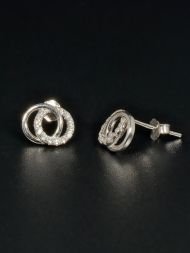 auskarai Double Circle sidabras 925