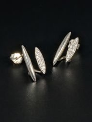 auskarai Shaped Stud sidabras 925 – su cirkoniu