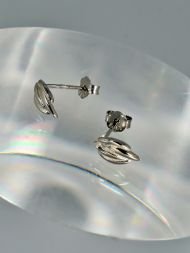 auskarai Feather sidabras 925 – sidabrinės plunksnos forma