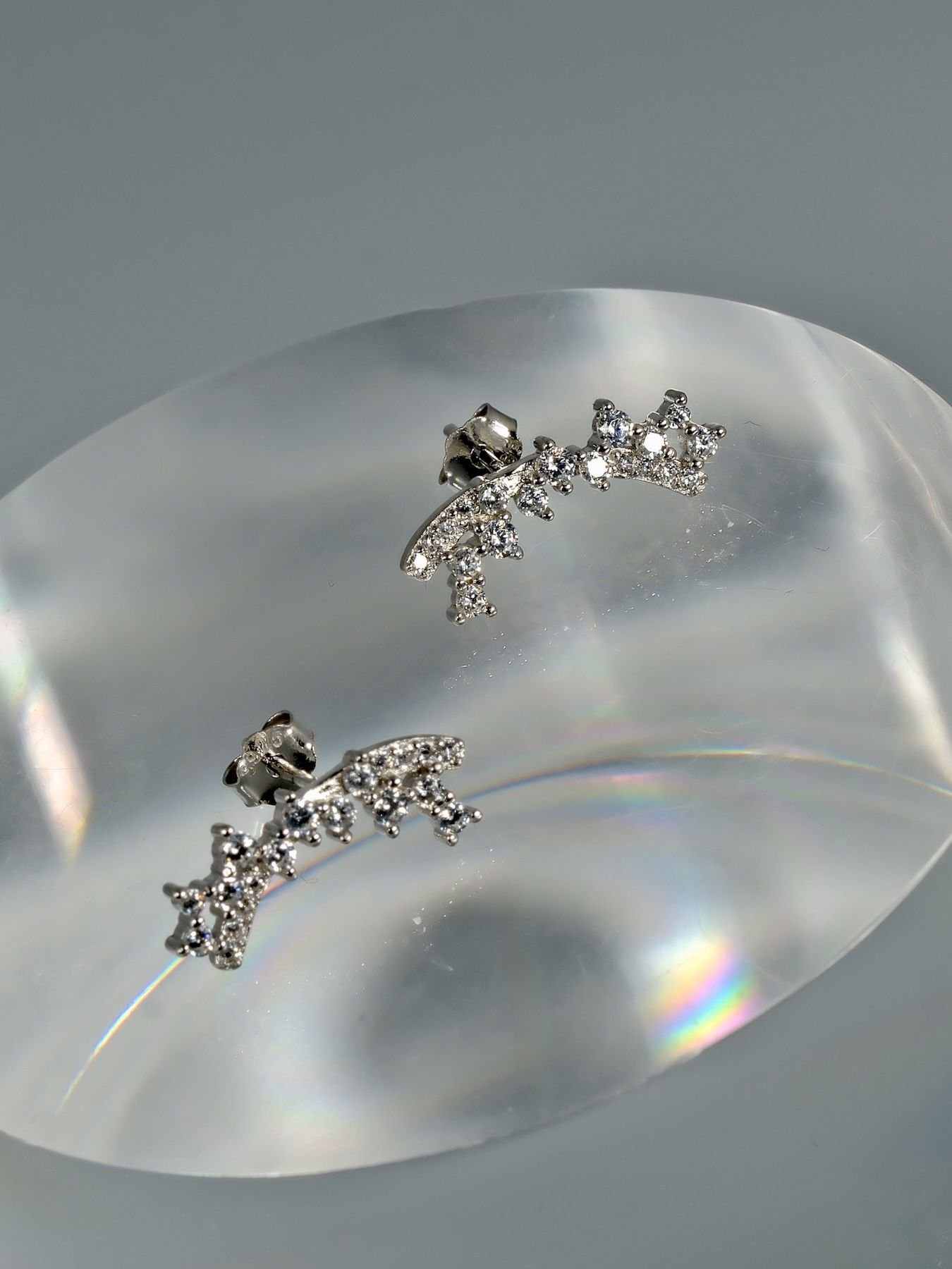 auskarai Zircon Star sidabras 925 – su cirkoniais ir žvaigždėmis