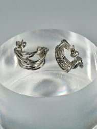 auskarai Lines sidabras 925 – tekstūrinis dizainas