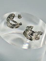 auskarai Lines sidabras 925 – tekstūrinis dizainas