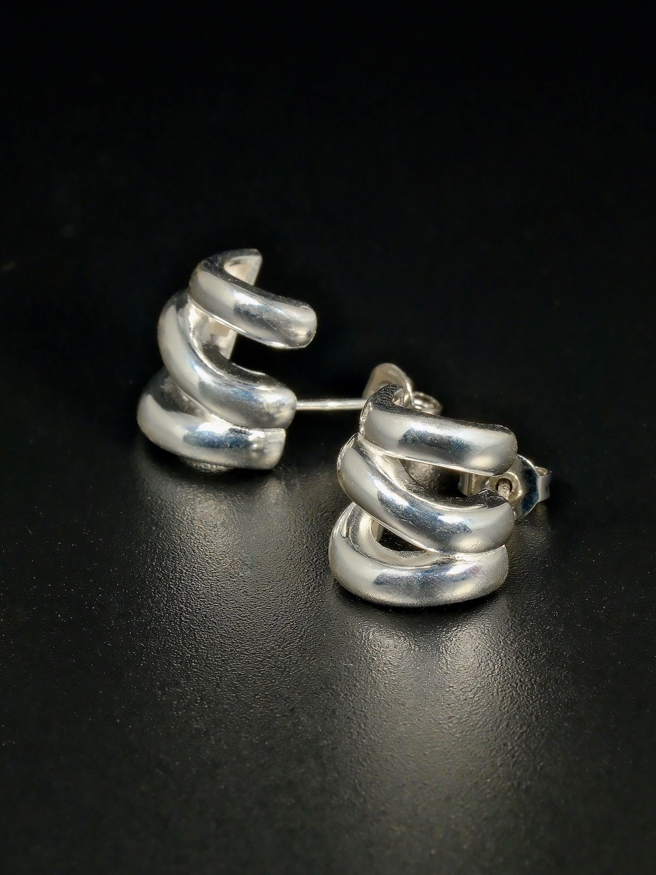 auskarai Music sidabras 925 – skulptūriškas dizainas