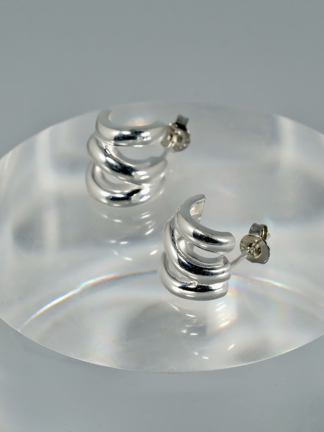 Music earrings 925 silver – sculptural modern design