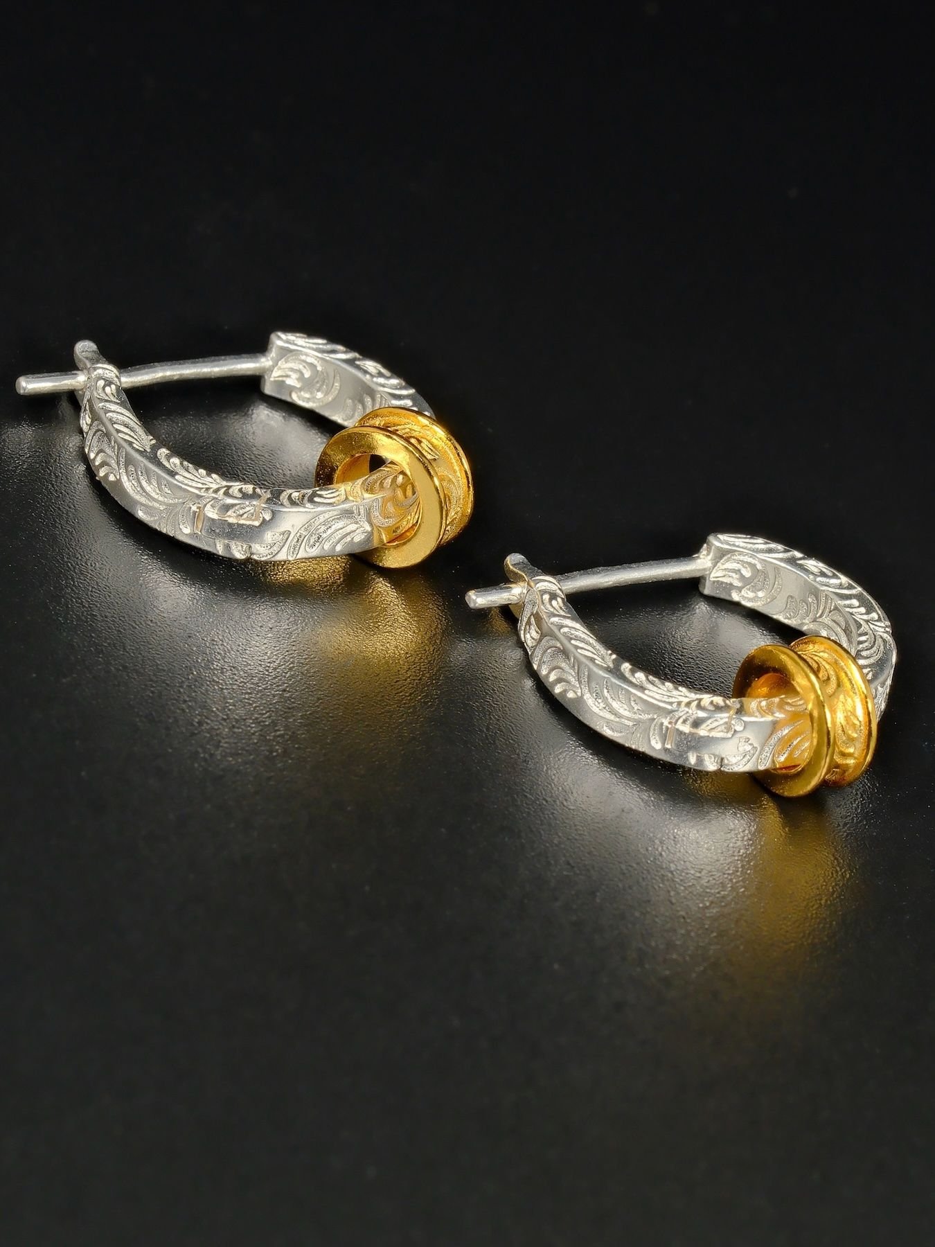 Tango earrings 925 silver – silver with gold accent