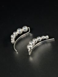 925 sidabriniai Curved Ball auskarai