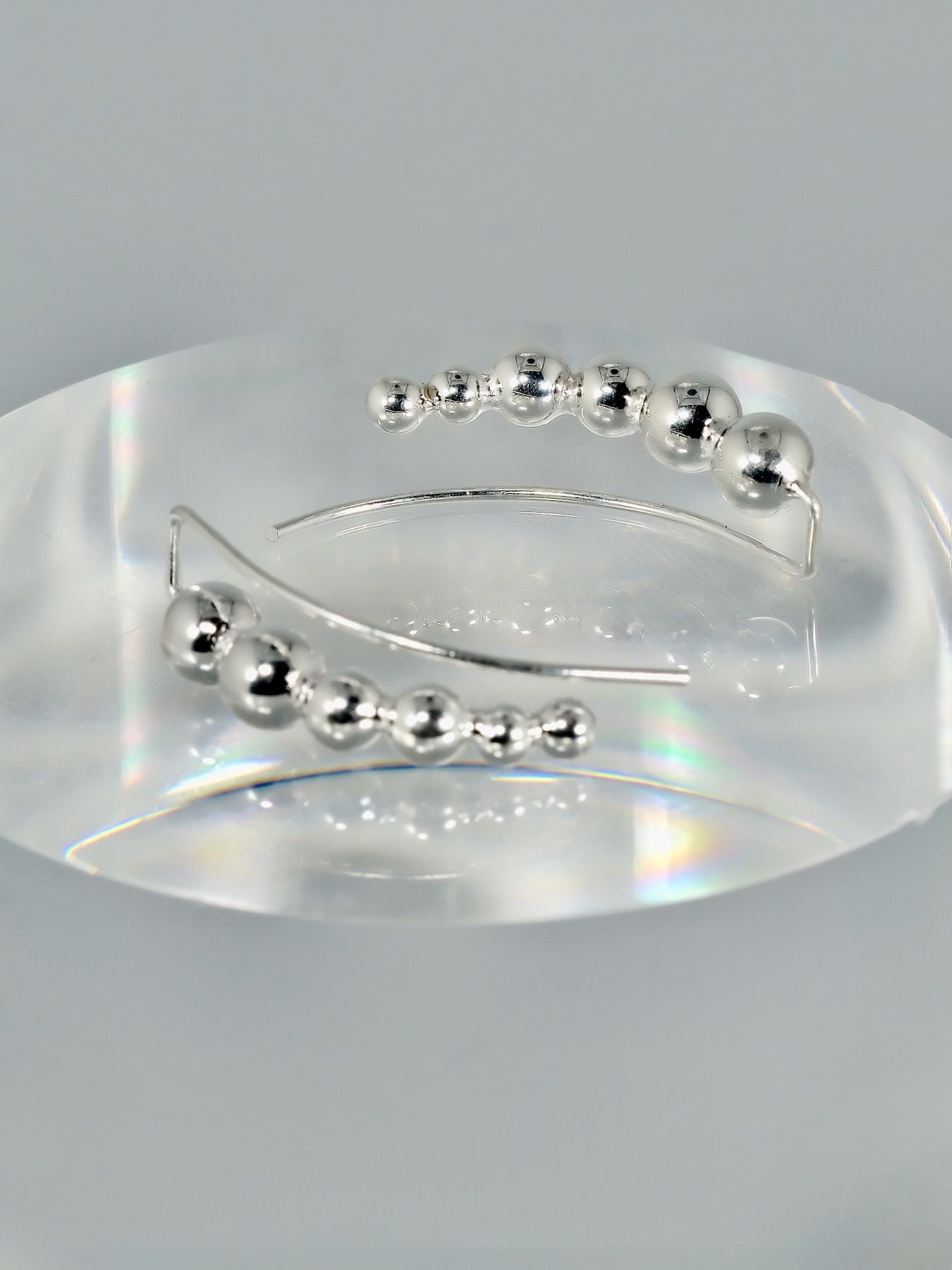 925 sidabriniai Curved Ball auskarai