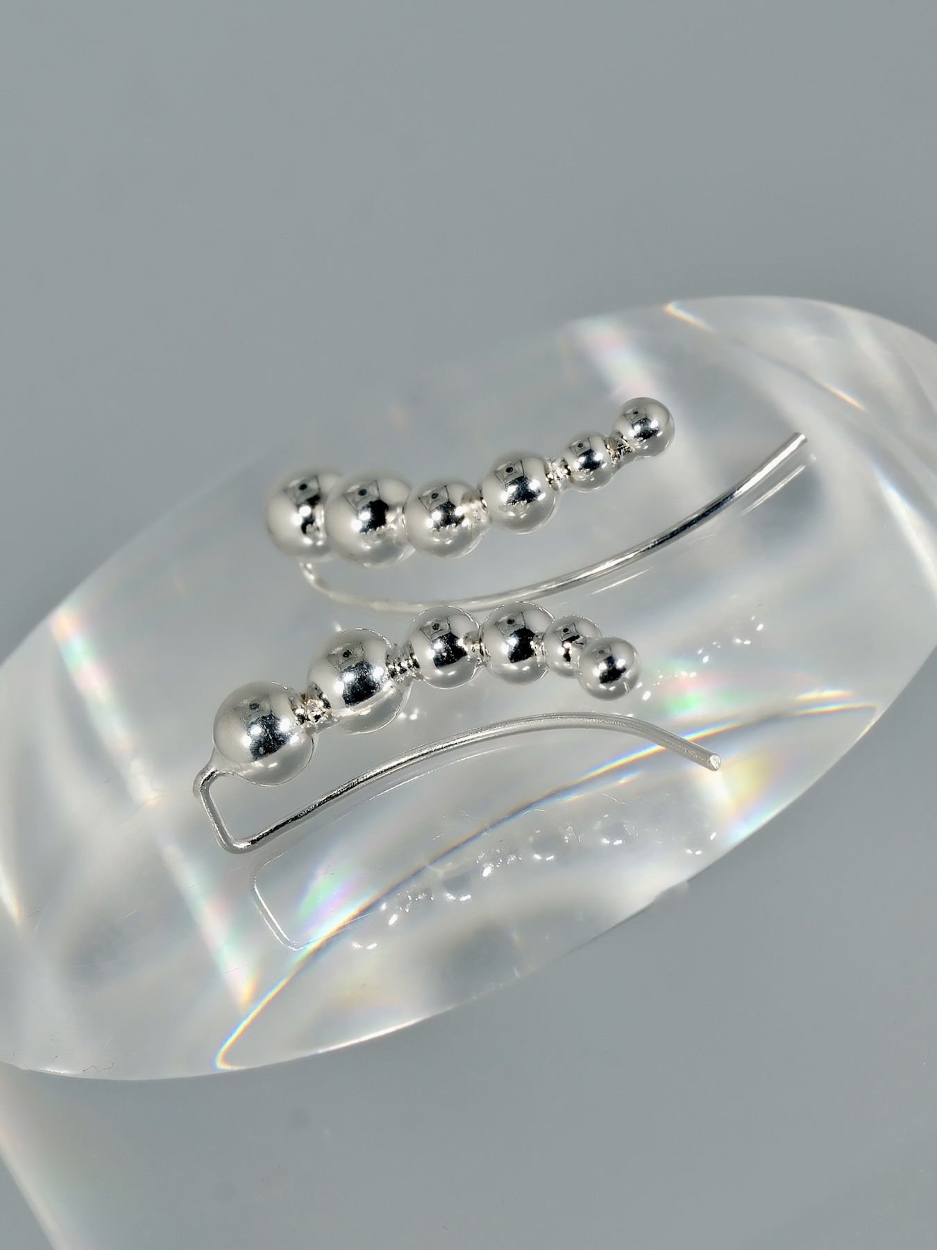 925 sidabriniai Curved Ball auskarai