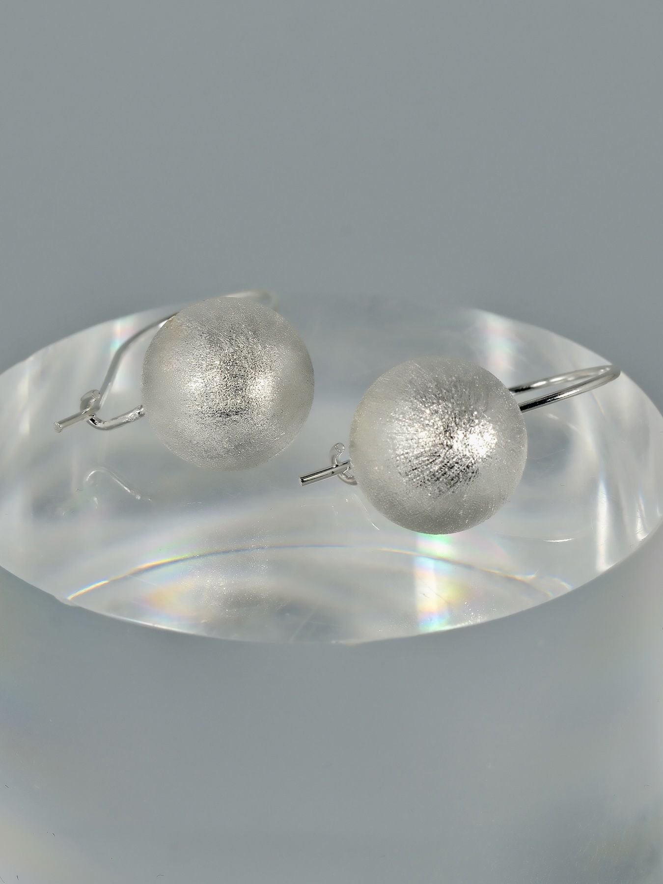 925 sidabriniai Brushed Ball auskarai