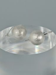 925 sidabriniai Brushed Ball auskarai