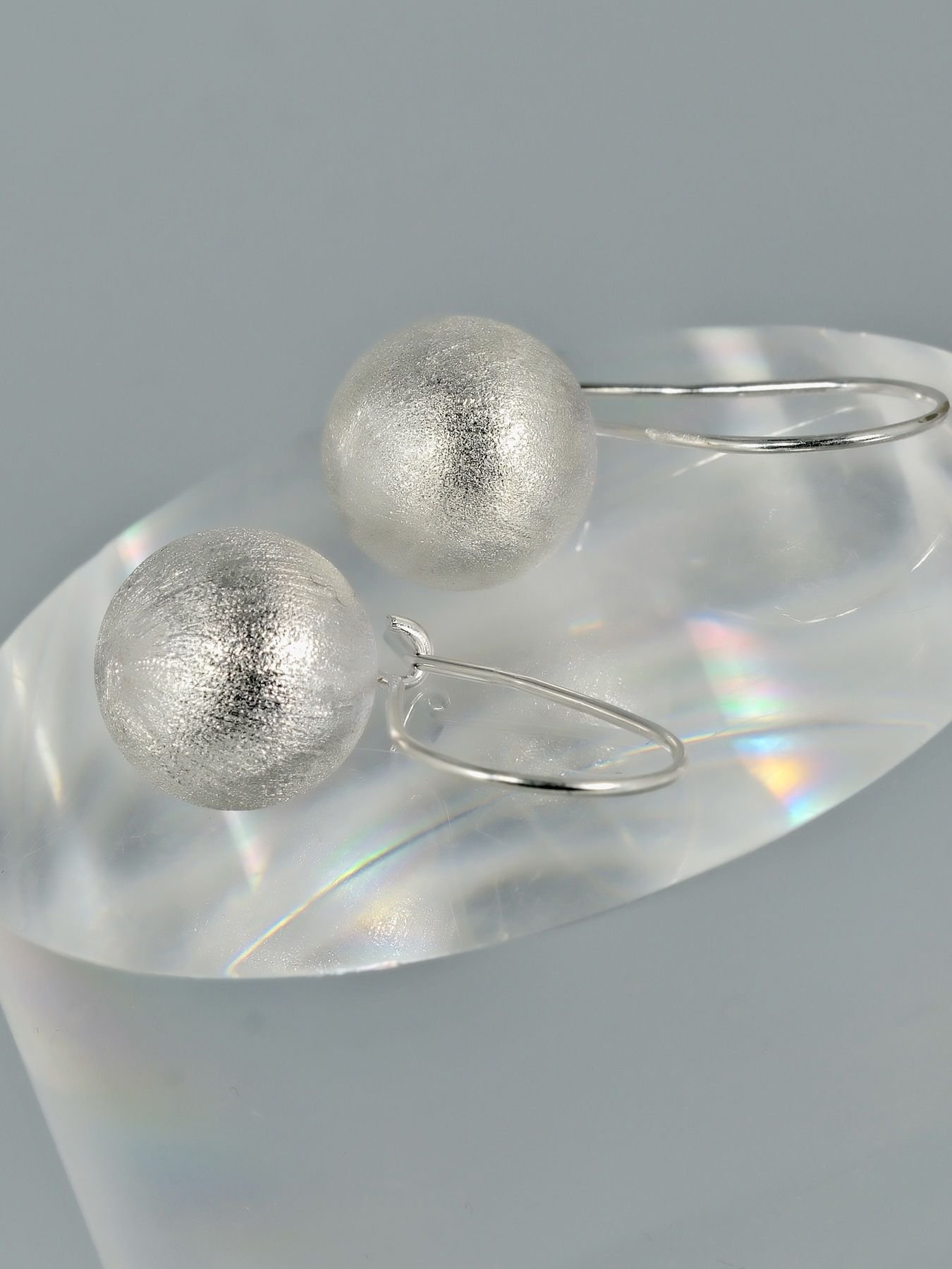 925 sidabriniai Brushed Ball auskarai