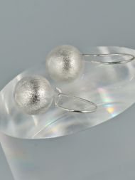 925 sidabriniai Brushed Ball auskarai