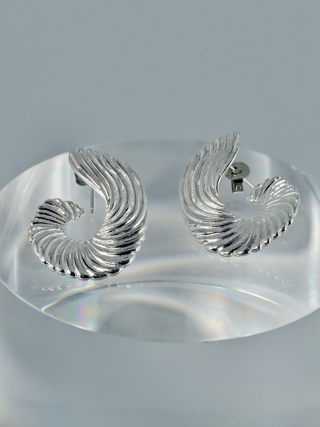 925 sidabriniai Spiral auskarai