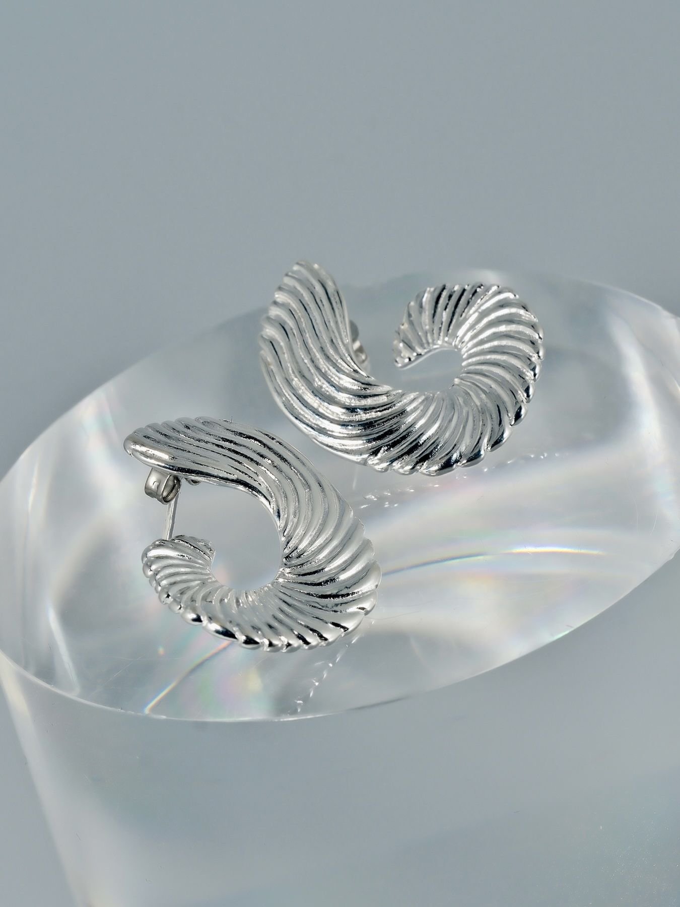 925 sidabriniai Spiral auskarai