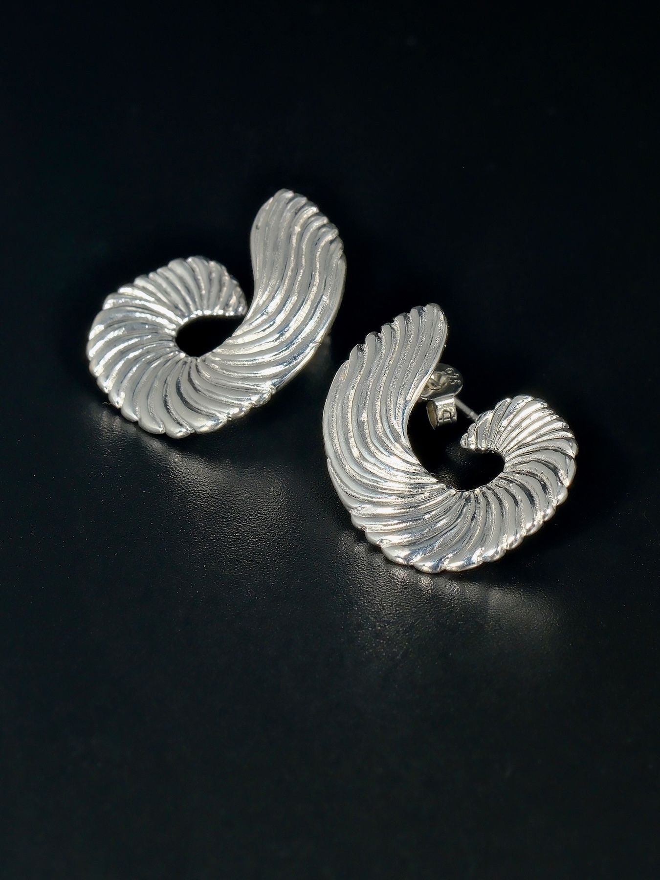 925 sidabriniai Spiral auskarai