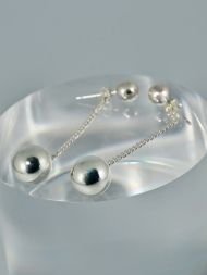 Auskarai Double Round Ball