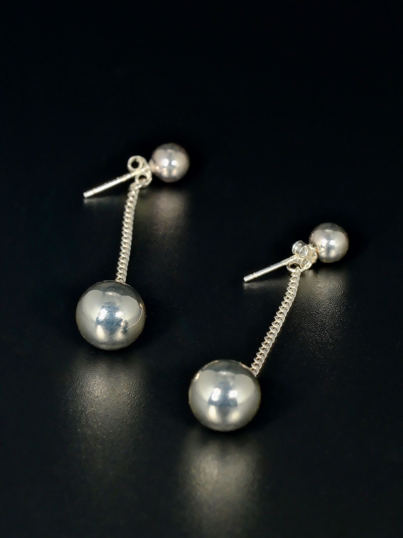 Earings Double Round Ball