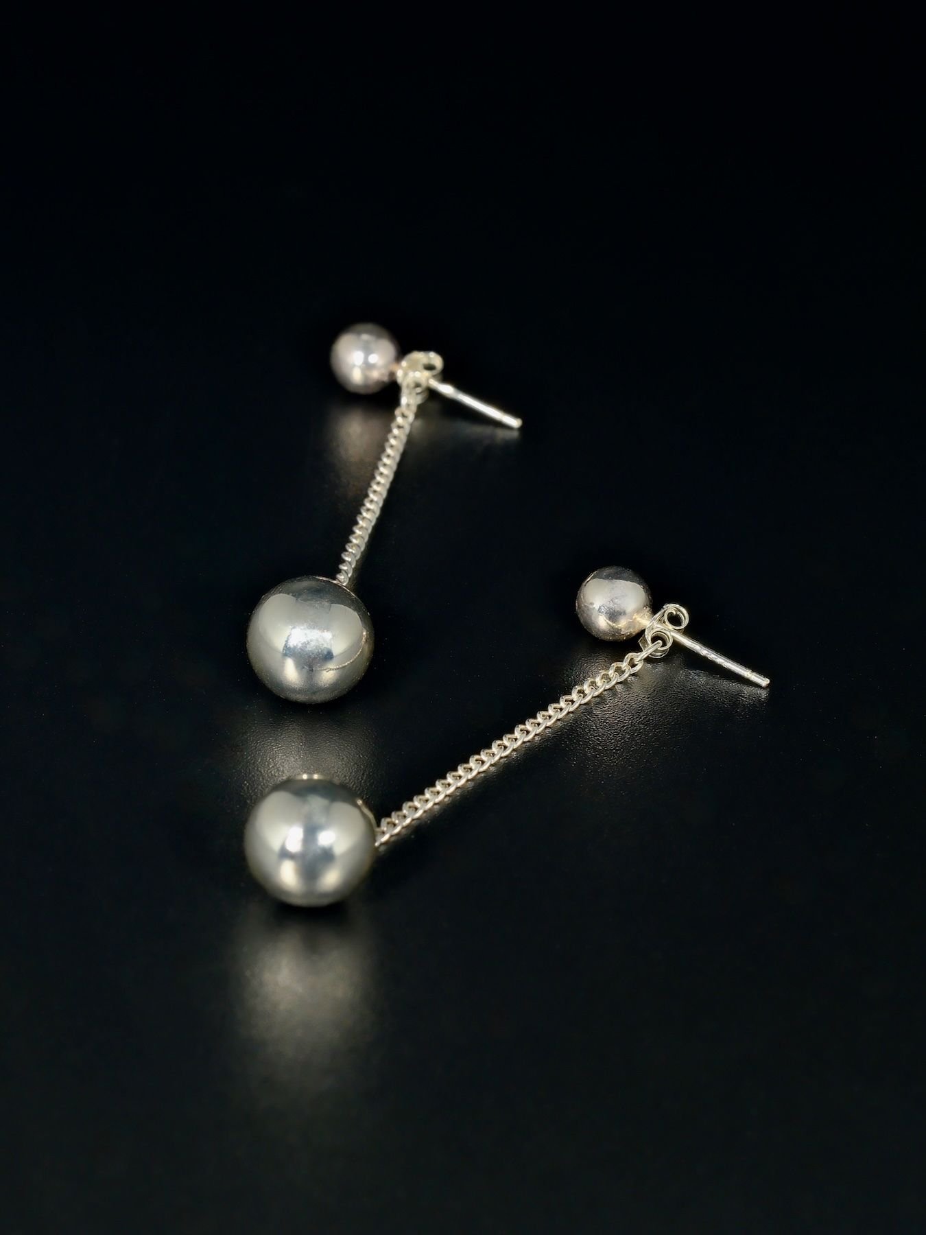 Earings Double Round Ball